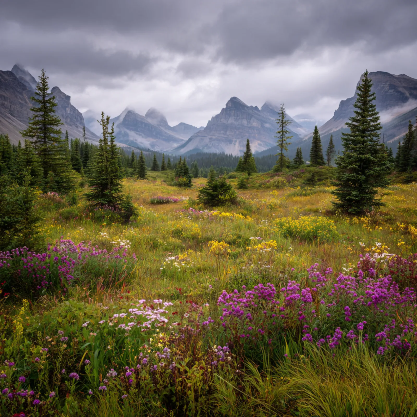 A mountain meadow in the Canadian Rockies