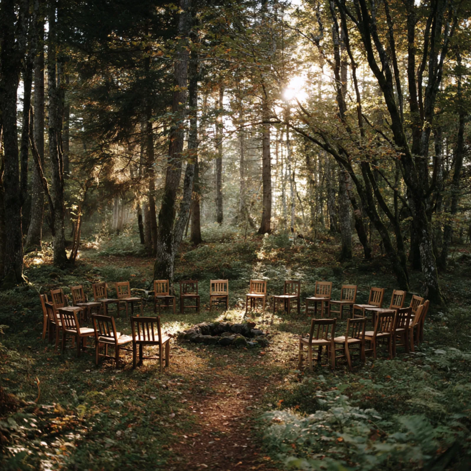 A workshop setting in a natural environment