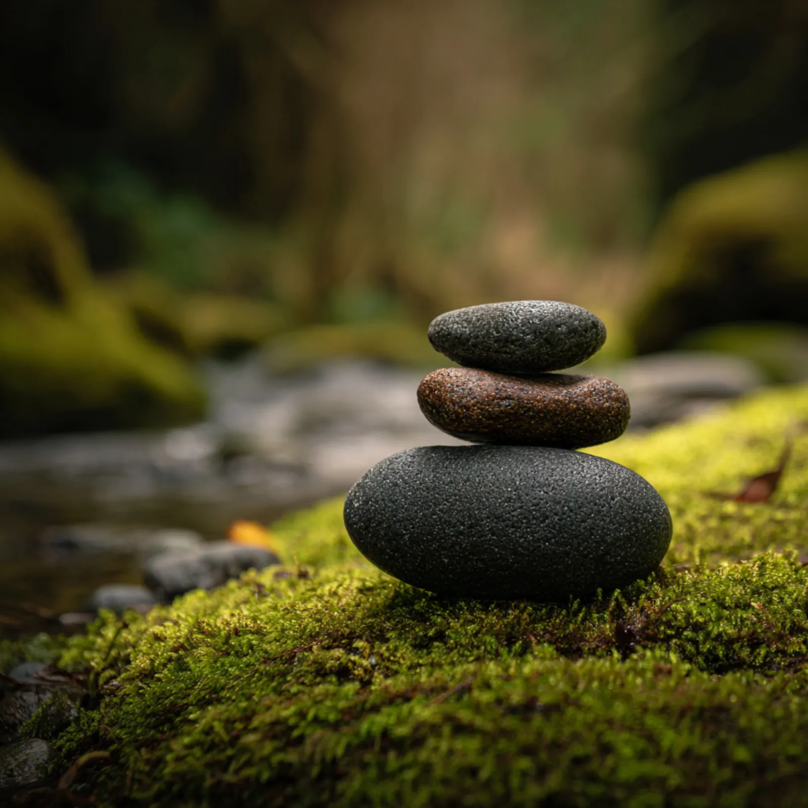 Healing — hands, stone, and plant